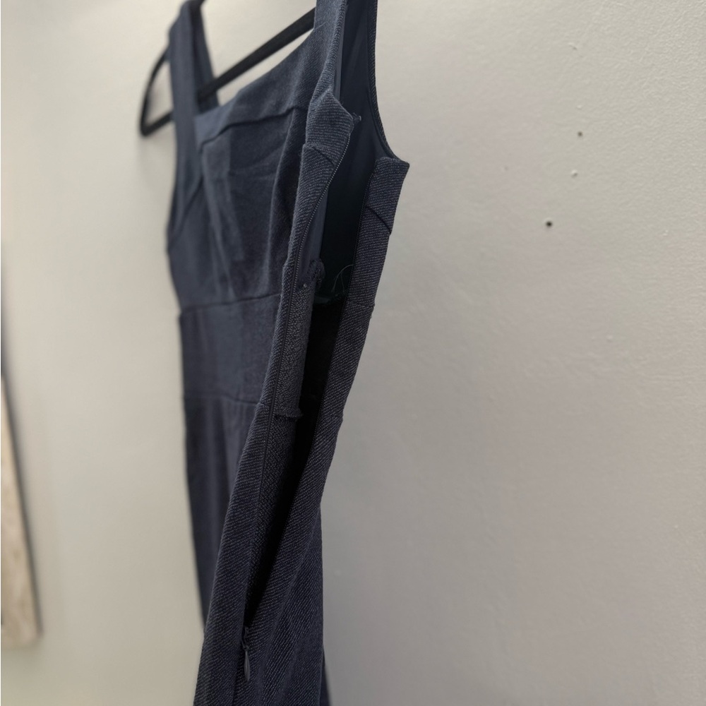 Banana Republic Factory Black Sheath Midi Dress Square Neck Sleeveless. Petite - Picture 7 of 10